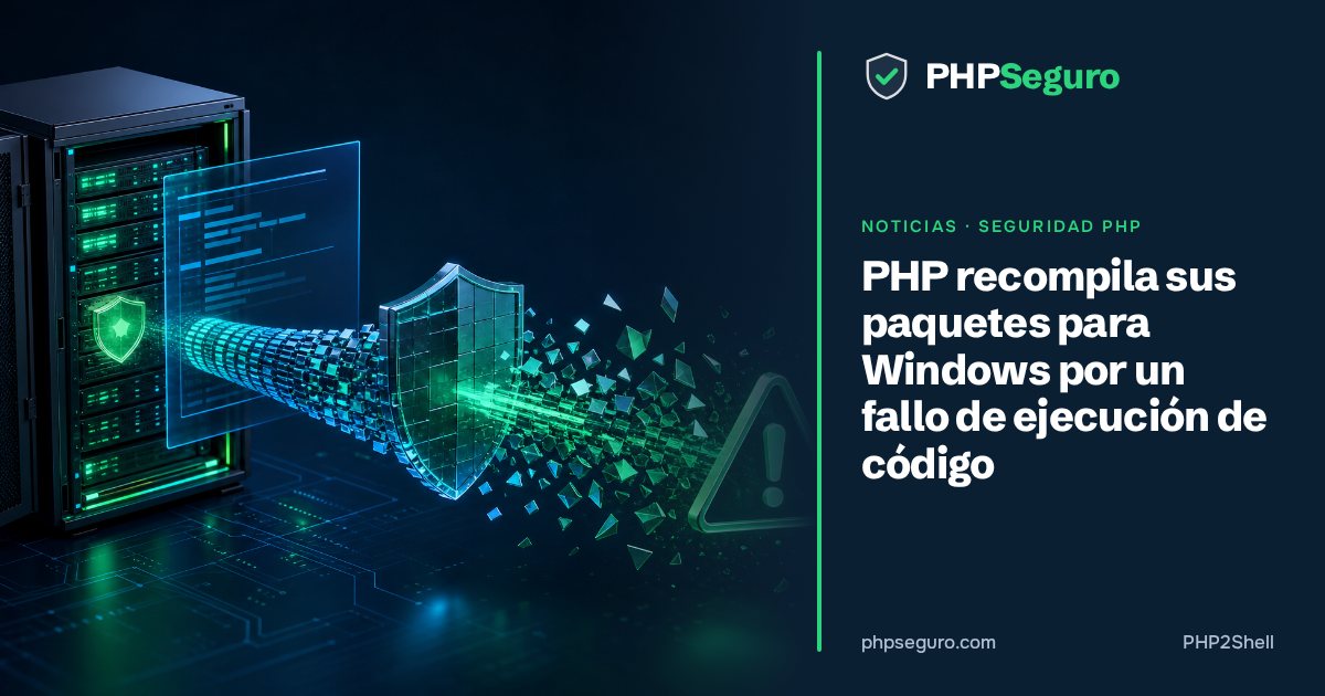 PHP recompila sus paquetes para Windows por un fallo de ejecución de código